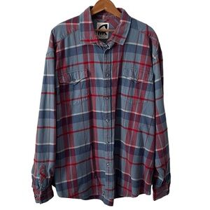 Mountian Khakis Jackson Hole Wyoming Red/Blue Plaid Flannel Shirt Size XXL